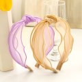 New Spring Summer Knotted Headband Solid Color Organza Cute Headband Hair Bundle Hair Accessories Transparent Women Belle Femme